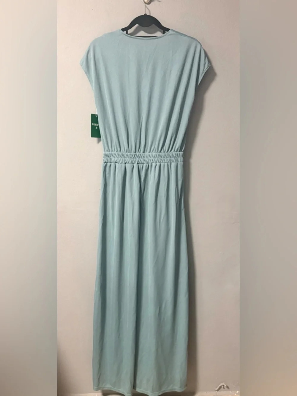 NWT HALARA V Neck Short Sleeve Pocket Wide Leg Flowy Waffle Jumpsuit. Large - Picture 11 of 12